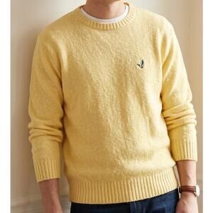 Vintage Flying Scotsman Mallard Collection Sweater Yellow Small Duck Embroidery